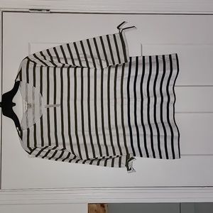 Christopher & Banks. White/green/blue 3/4 sleeve Top. XL